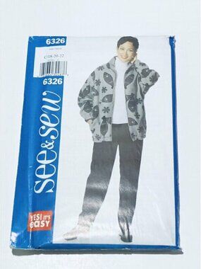 Vintage 1990s Butterick Sewing Pattern 6326 Misses Petite Jacket Pants 18-22